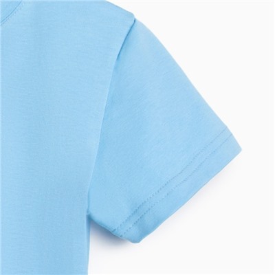 Футболка детская Basic line, голубая, рост 104 см