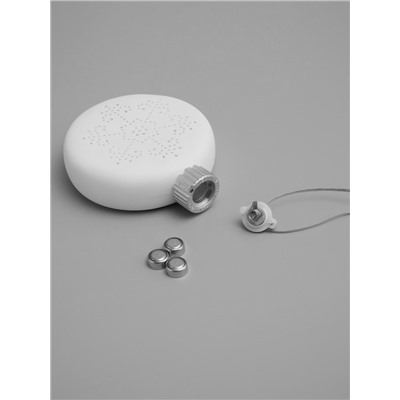 Ёлочный шар «Снежинка», 8.7×3.1×9.8 см, 1 LED, керамика, от батареек LR44×3, свечение тёплое белое