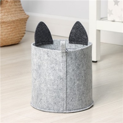 Органайзер для хранения Funny «Котяра», 24×24×22 см, 8 л, серый