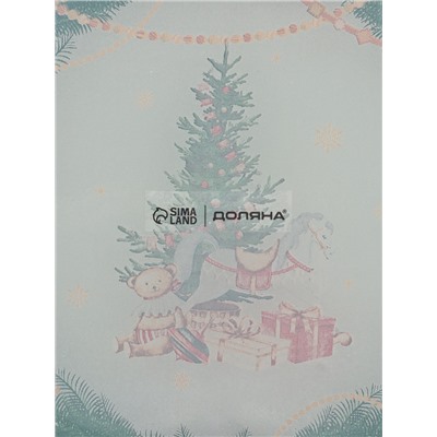 Блюдо новогоднее сервировочное Доляна «Сказочное настроение» 29.5×19.5 см, стекло, белое, красное