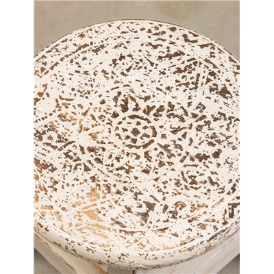 Табурет, 25×25×24 см, дерево албезия, белый