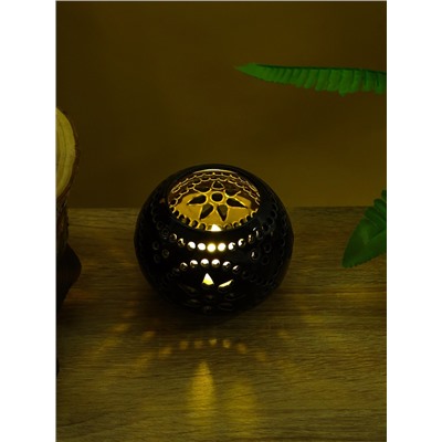 Подсвечник «Шар», 9×9×8 см, керамика, тёмно-коричневый