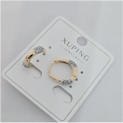 Серьги коллекция "Xuping" покрытие позолота, вставка: фианиты, арт.004.037