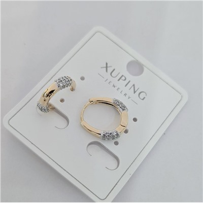 Серьги коллекция "Xuping" покрытие позолота, вставка: фианиты, арт.004.037