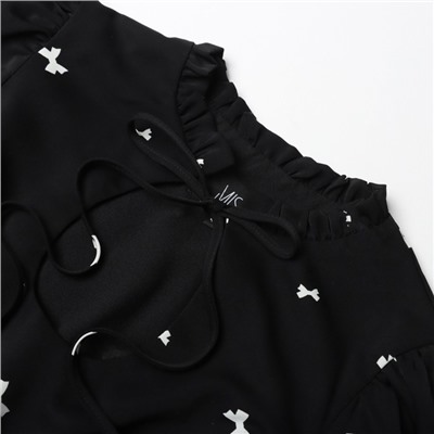 Платье мини женское с завязками MIST, размер 50, чёрное