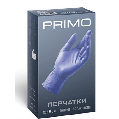 Перчатки нитриловые Primo ZHP Ice Blue Nitrile, размер S, 100 шт. (50 пар)