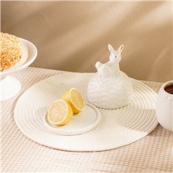 Лимонница SL Home «Лесные кролики», 14×14.5 см, керамика, белая