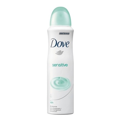 Дезодорант-антиперспирант Спрей DOVE SENSITIVE Бережная забота (без отдушек) 150 мл