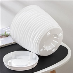 Горшок для цветов с поддоном «Дюна», 5.5 л, пластиковый, белый