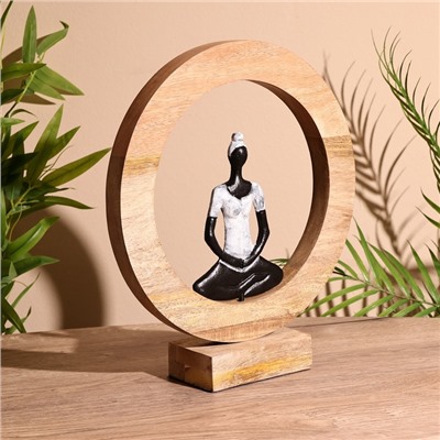Сувенир интерьерный в деревянном кольце «Йога», 25×8×28 см