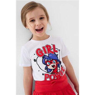 Комплект трикотажный для девочек: фуфайка (футболка), юбка-шорты PLAYTODAY, 1241304