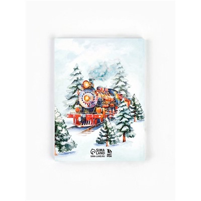 Подарочный набор новогодний, ежедневник А6, 80 листов, термостакан 250 мл «Карусель»