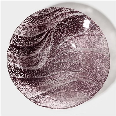 Тарелка «Драхна», d=21 см, стекло, бордовая