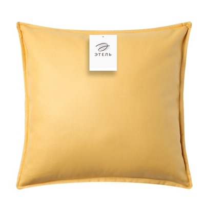 Наволочка декоративная «Этель», кожзам, 45×45 см, жёлтый