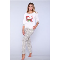 ТК 353 Пижама (Светло-молочный_печать)