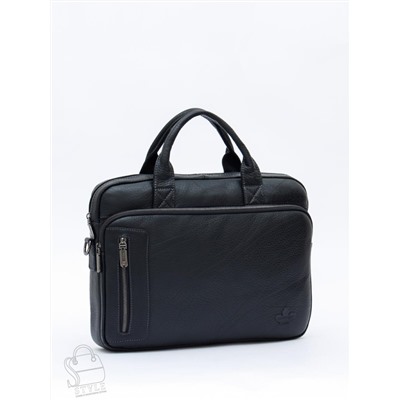 Портфель мужской кожаный 0991Z black Zinimsk в Новосибирске