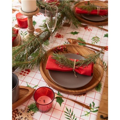 Скатерть новогодняя «Доляна» New Year 146×220 см, 100% хлопок, рогожка 164 г/м²