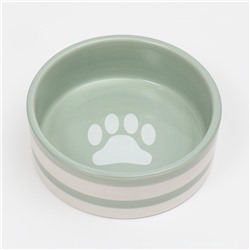 Миска керамическая «След» 300 мл - 12.5×12.5×4.5 см, зелёная/белая