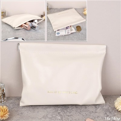 Косметичка 18х13 см бежевая / XN-002W /уп 400/на магните