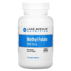 Lake Avenue Nutrition, Метилфолат, 800 мкг, 120 растительных капсул