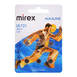 Батарея щелочная Mirex AG11 / LR721 1,5V 6 шт. блистер