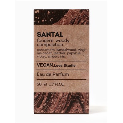 Парфюмерная вода женская Vegan Love Studio Santal, 50 мл (по мотивам Santal 33 (Le Labo)