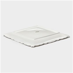 Пирожковая тарелка Magistro Kingdom, 21×2.1 см, квадратная, фарфор, белая