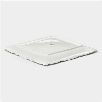 Пирожковая тарелка Magistro Kingdom, 21×2.1 см, квадратная, фарфор, белая