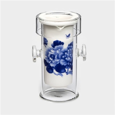 Стеклянная колба для заваривания чая «Горный пейзаж», 200 мл, 7×6×10.7 см, рисунок МИКС