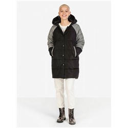 398905/03-01 черн/сер Пуховик женский (XS-L)/5