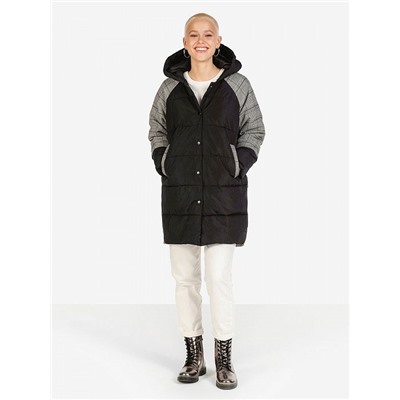 398905/03-01 черн/сер Пуховик женский (XS-L)/5