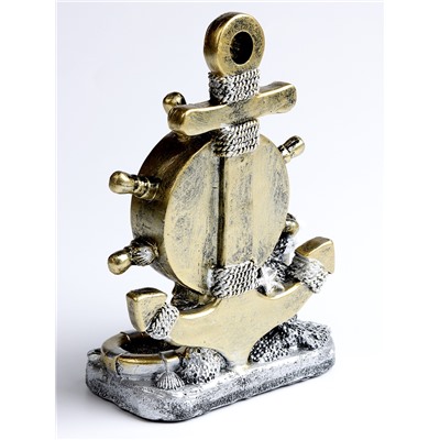 Часы настольные интерьерные «Штурвал», на батарейках, 13.5×7.5×20.5 см, d=8 см