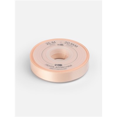 Лента атласная TEIRA, двухсторонняя, 20 мм, 25±1 м, светло-бежевая №112