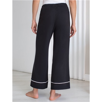 Укороченные брюки из эластичного хлопка с контрастным кантом