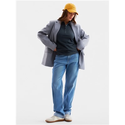 Футболка поло женская MINAKU: Basic line, цвет графит, размер 50