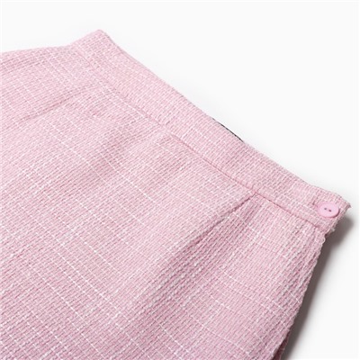 Юбка мини твидовая женская MIST, размер 48, розовая