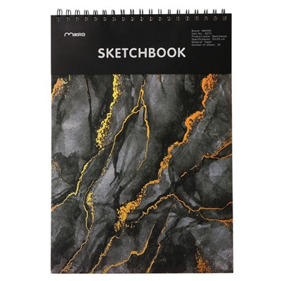 Скетчбук Calligrata «Геометрия» 30 листов, плотность 130 г/м², 25×35 см, жёсткая подложка, МИКС
