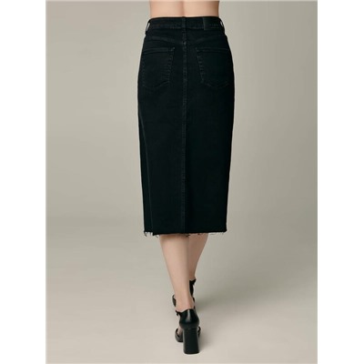 Юбки CONTE CON-611 Джинсовая юбка-midi с разрезом и необработанным краем