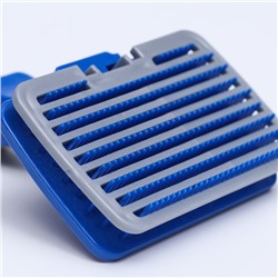 Пуходёрка пластиковая с самоочисткой большая, 12×20 см, синяя