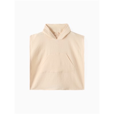 Пончо детское муслиновое LoveLife, 56×70 см, хлопок 100%, сливочное