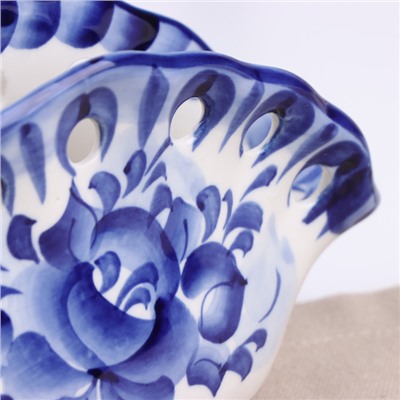 Салфетница фарфор гжель «Ракушка»