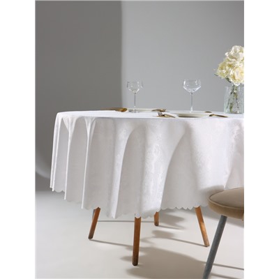 Скатерть «Доляна», круглая, белая, d=200 см