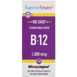 Superior Source, цианокобаламин B12, 1000 мкг, 100 таблеток