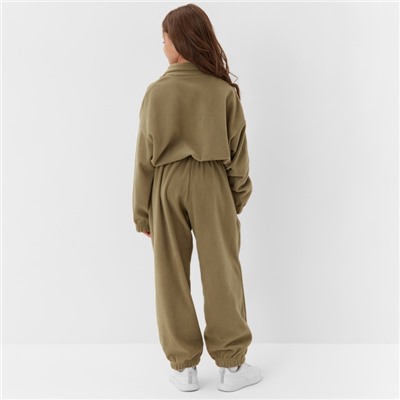 Толстовка флисовая для девочки MINAKU: Fleece Soft, светло-зелёная, рост 170 см