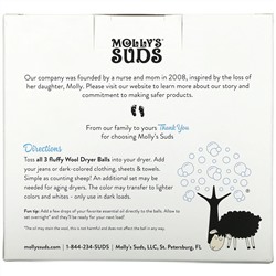Molly's Suds, Wool Dryer Balls,  Set of 3, 1000 Loads