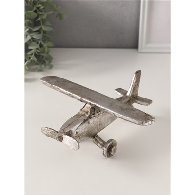 Фигурка полистоун «Ретро самолёт. Моноплан», серебро с патиной, 21×21×9 см