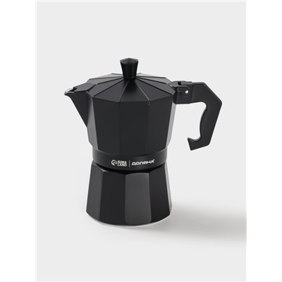 Кофеварка гейзерная Доляна Alum black, на 3 чашки, 150 мл, чёрная
