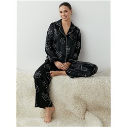 Omsa Пижама OmD 0232D LOVE Пижама принт. жен. (Рубашка+Брюки прямые), PL