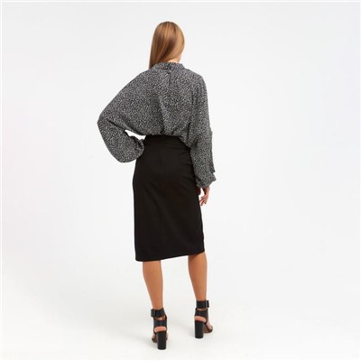 Юбка миди женская MINAKU: Classic, чёрная, размер 42