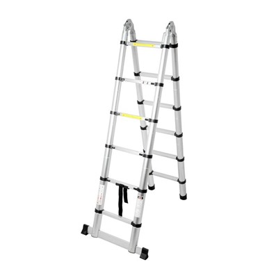 Стремянка-лестница телескопическая ТУНДРА, раскладная, алюминиевая, 1.9×1.9 м